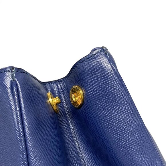 Auth PRADA Galleria Large Bag (Women's) Blue Saffiano Lux (Leather) Tote Bag - Picture 11 of 15